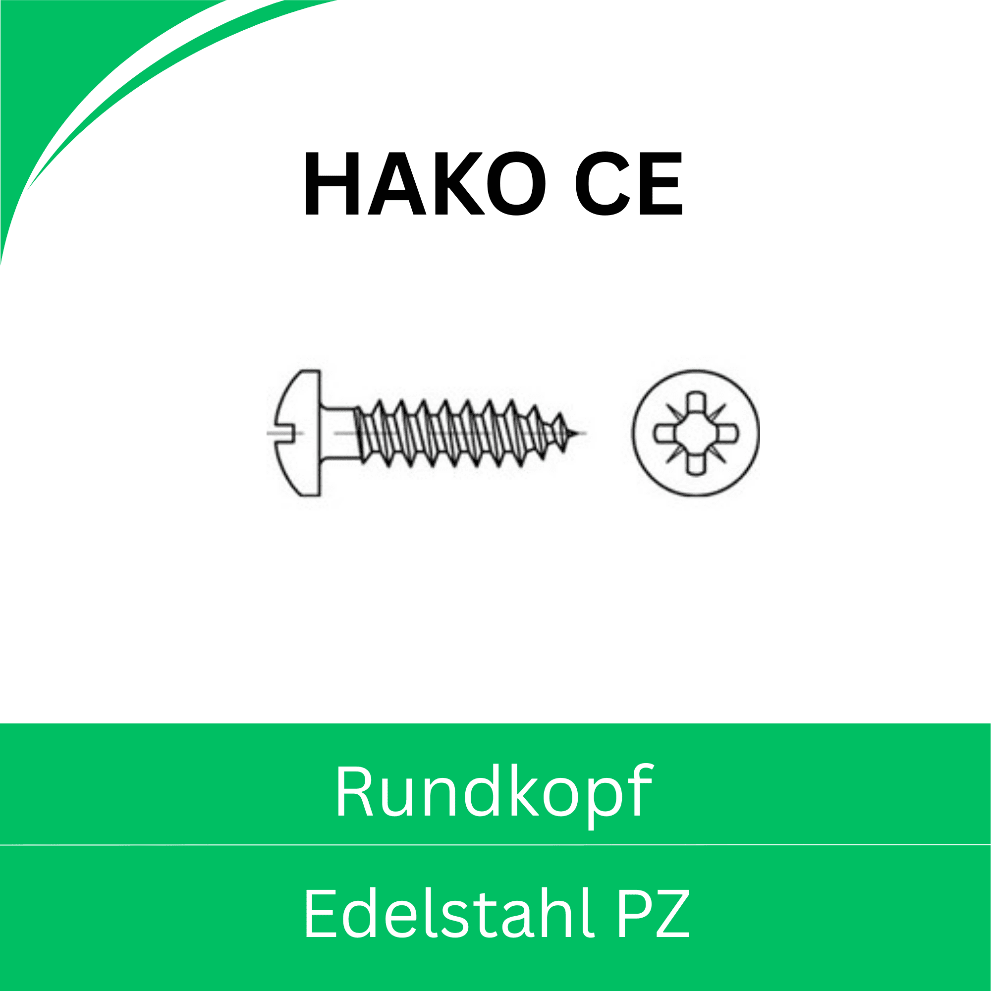 Bild von Holzschrauben - Rundkopf - HAKO CE (Edelstahl-PZ)